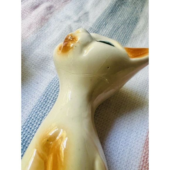 CAT Salt and Pepper Shakers Toothpick Holder Set Of Three Siamese Cats VTG - Picture 5 of 9